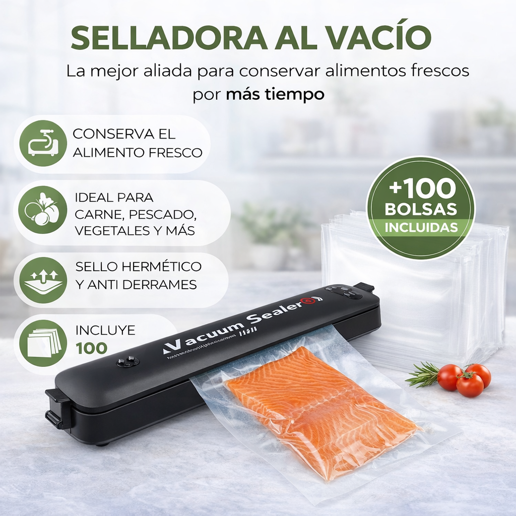 Selladora vacumm + 110 bolsas al vacio